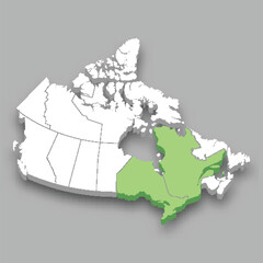 Central Canada region location within Canada map