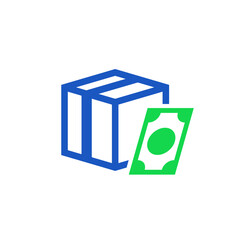 Cash on delivery icon on white