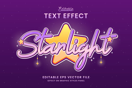 decorative editable starlight text effect vector design