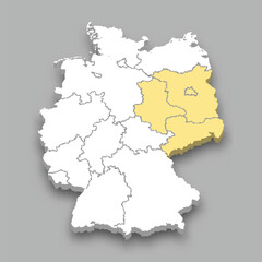 Fototapeta premium Eastern region location within Germany map