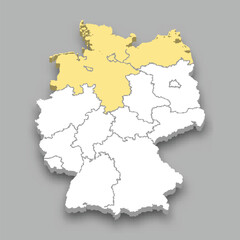 Obraz na płótnie Canvas Northern region location within Germany map