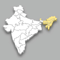 North Eastern Zone location within India map