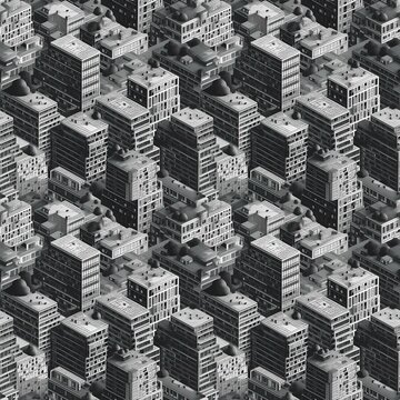 black and white background made of city office buildings