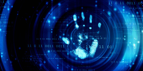 Fingerprint Scanning Technology Concept 2d Illustration
