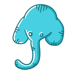 Elephant vector illustration in cartoon flat style isolated on white background.