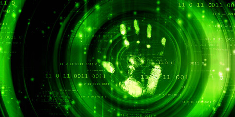 Fingerprint Scanning Technology Concept 2d Illustration
