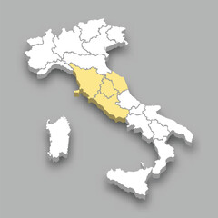 Centre region location within Italy map