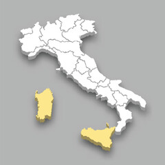 Islands region location within Italy map
