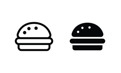 Burger Hamburger icon illustration web site mobile logo app UI design, meat, beef, food, lettuce, sandwich, meal, grilled, tomato, bun, snack, onion cheese sign symbol Fast food vector