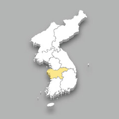 Hoseo historical region location within Korea map