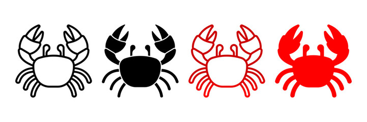 Crab icon. sign for mobile concept and web design. vector illustration
