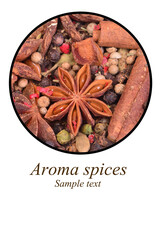 Star anise and cinnamon isolated