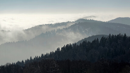 Paysage de montagne en hiver