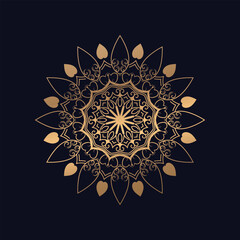Golden Floral Star colorful Mandala decorative elements stock illustration