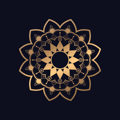 Golden Floral Star colorful Vintage Mandala decorative elements stock