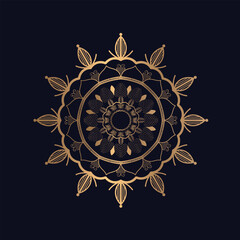 Golden Floral Star colorful Islamic Pattern Mandala decorative elements
