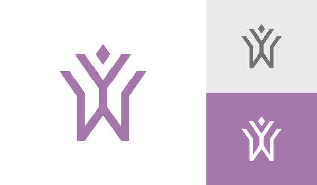Letter YW initial modern monogram logo design vector
