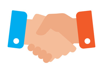 Handshake of business partners. Business handshake. Successful deal. Vector flat style illustration.