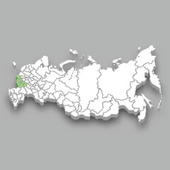 Chernozemye region location within Russia map