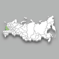 Fototapeta premium Chernozemye region location within Russia map