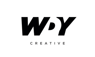 WDY letters negative space logo design. creative typography monogram vector	
