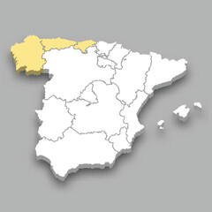 North West region location within Spain map