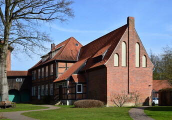 Fototapeta na wymiar Historical Monastery in the Town Walsrode, Lower Saxony