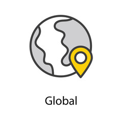 Global icon design stock illustration