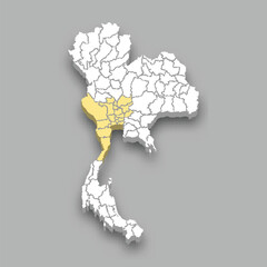 Central region location within Thailand map