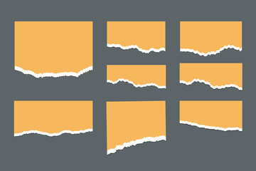 Obraz premium sheets of yellow striped paper set of eight