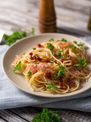 Homemade Spaghetti Algio e Olio