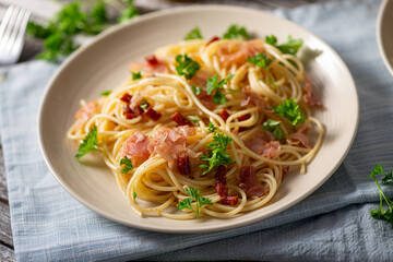 Homemade Spaghetti Algio e Olio