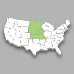 West North Central division location within United States map