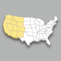 West region location within United States map