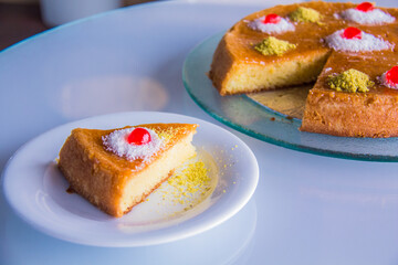 Ramadan Oriental dessert food photography, Photo is selective focus with shallow depth of field. Taken at Cairo Egypt
