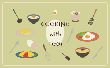 卵料理のイラスト