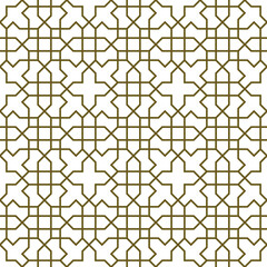 Seamless arabic geometric ornament in brown color.