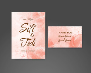 Wedding invitation with abstract watercolor background