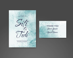 Wedding invitation with abstract watercolor background