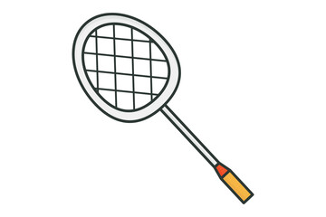 Badminton racket icon illustration. icon related to badminton, sport. Flat line icon style, lineal color. Simple vector design editable