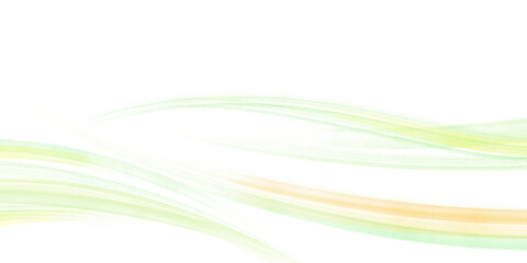 グリーンとイエロー系のラインで描いた水彩フレーム_春から初夏のイメージ2