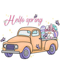 Hello Spring Easter Truck