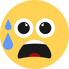 Fototapeta premium Anxious Face With Sweat Emoji