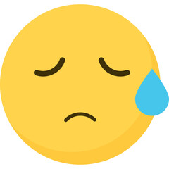 Downcast Face with Sweat Emoji