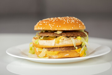Burger with cheese and bacon