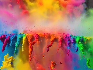Multicolored Pigment Clouds Generative AI