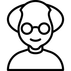 Grandfather in eyeglasses thin line icon. Modern vector illustration for avatar.