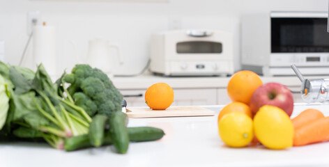 たくさんの野菜と果物