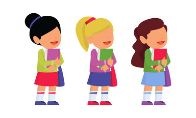 cute school student vector illustration