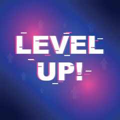 Level up icon in flat style. Achievement vector illustration on isolated background. Success sign business concept.